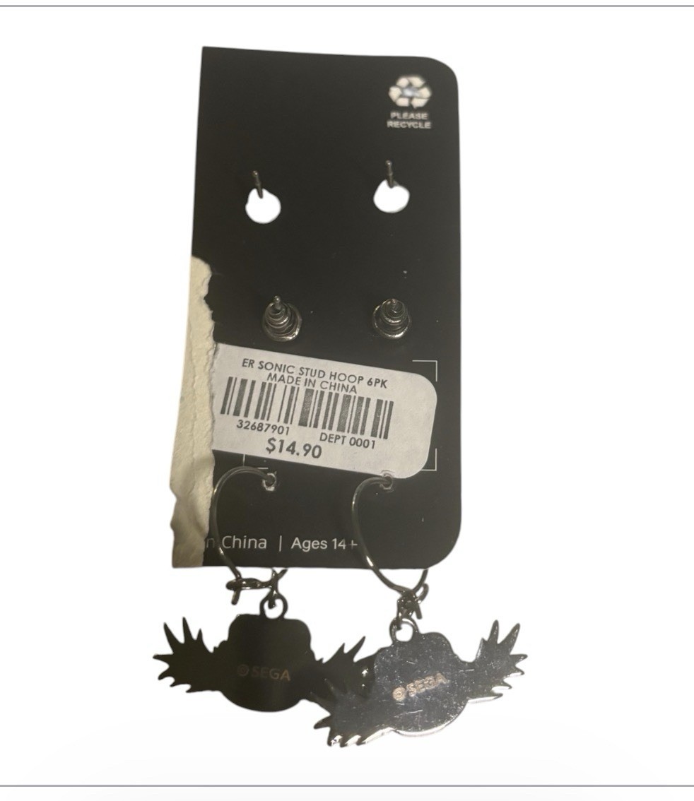 Sonic the Hedgehog character earrings 3 Pairs