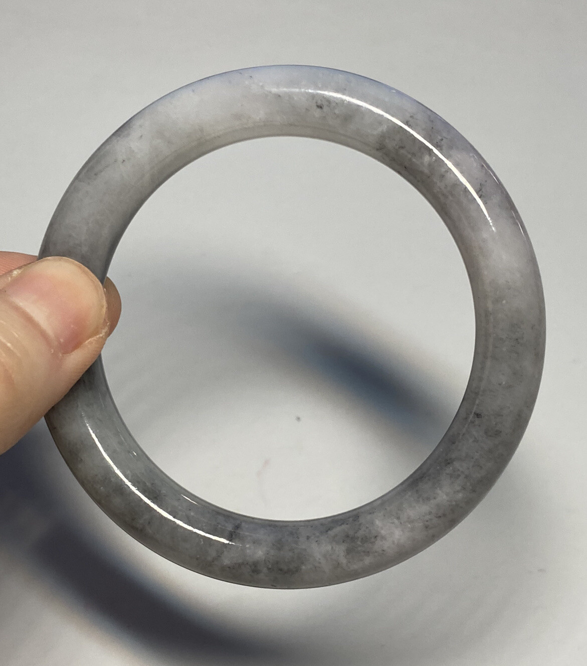 Jade Bangle 54.7mm 100% Natural Grade A Burmese Faint Pink Jadeite Multi-color