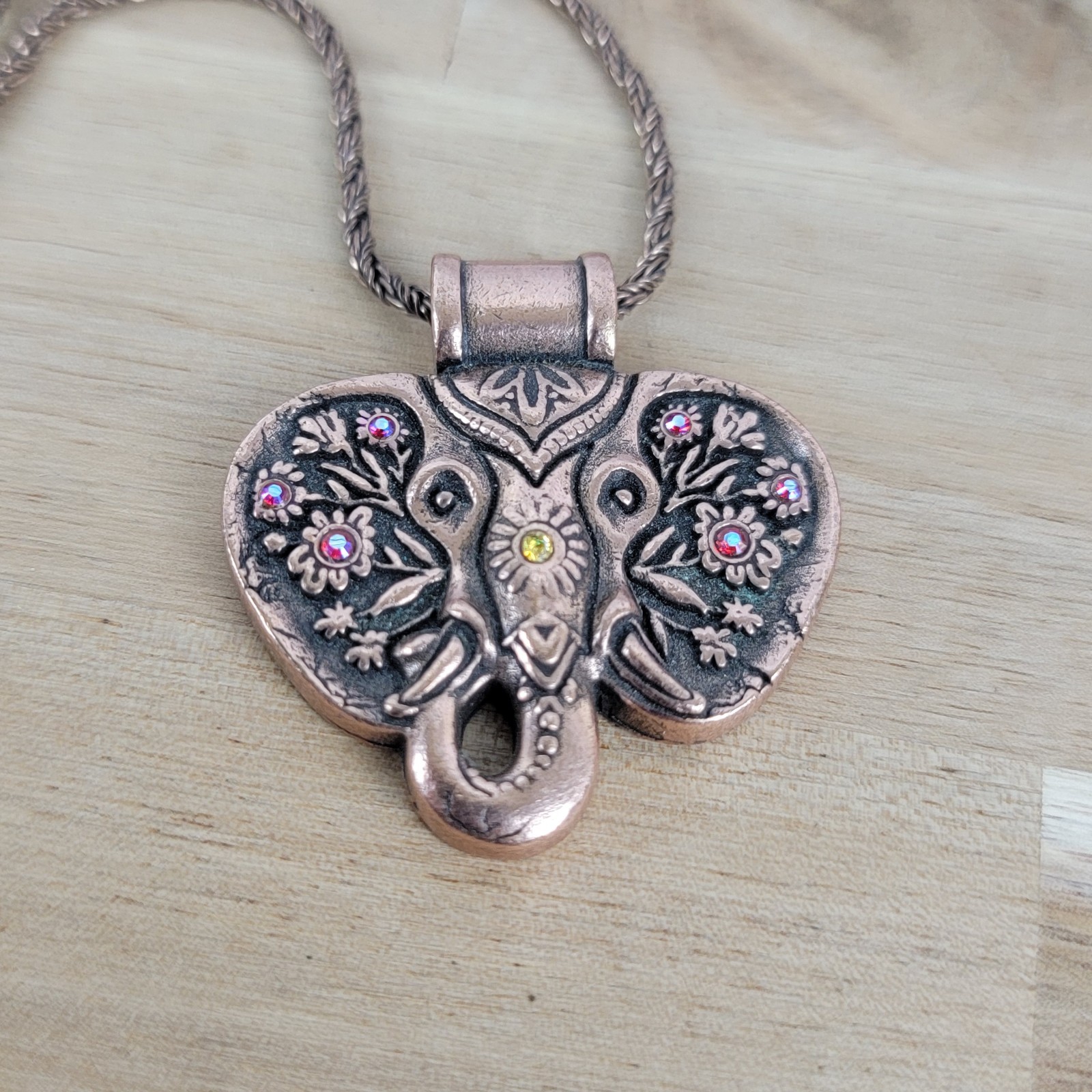 Alex and Ani Infused Energy 27 Inch Adjustable Necklace Elephant Pendant