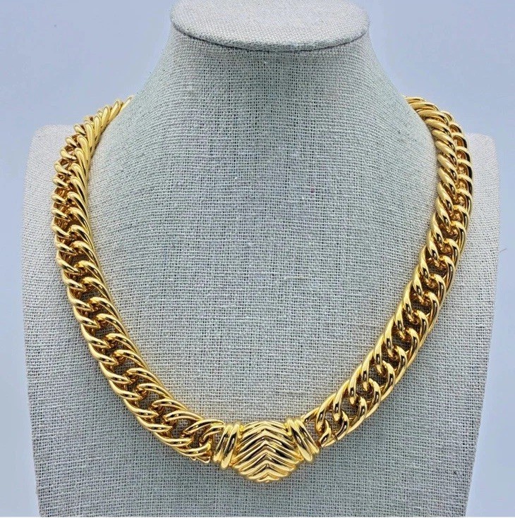 PREMIER DESIGNS COUTURE Chunky Golden Heart Pendant Statement Choker Necklace