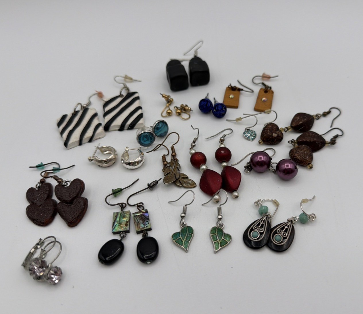 Vintage Style Dangle Earrings Lot 12+ Pairs Mixed Colors Beaded Metal Boho