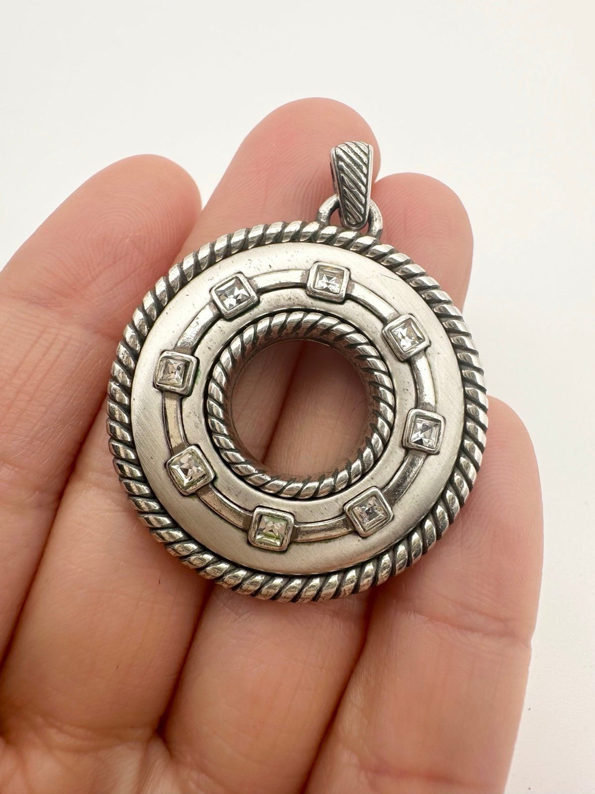 Brighton torus double sided circle pendant