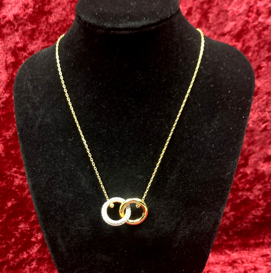 Swarovski Dextera Interlocking Loop Pave Pendant Necklace NIB RP $189