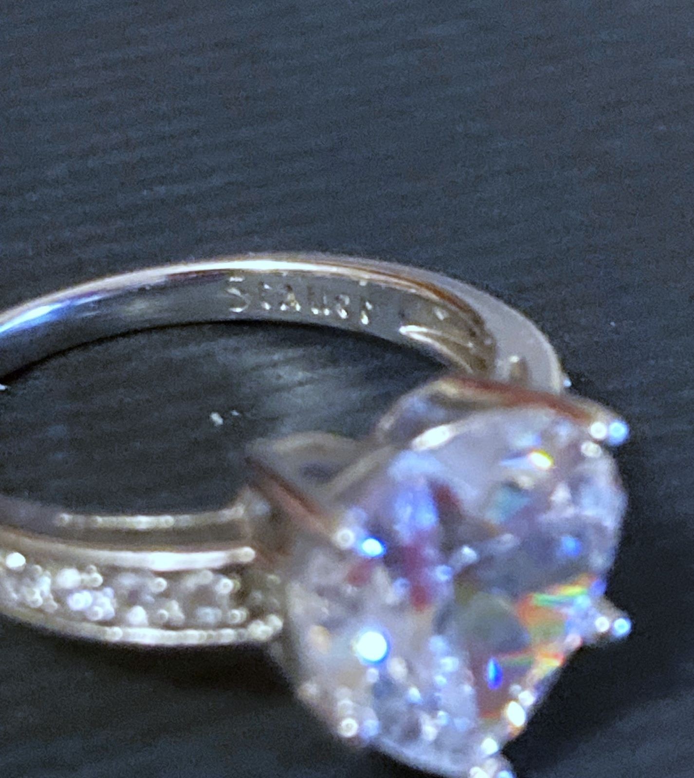 STAUER DIAMONDAURA HEART WITH SIDE STONES TOTAL 3.75CTS 925 STERLING SILVER SZ7