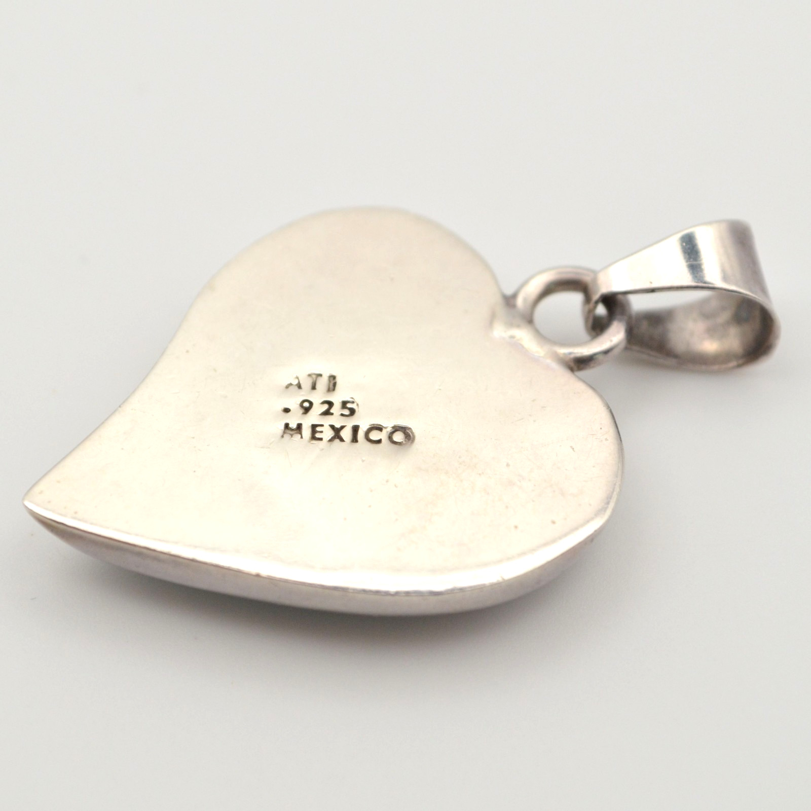 Mexican Sterling Silver Turquoise Heart Pendant & Teardrop Earrings Set 925 ATI