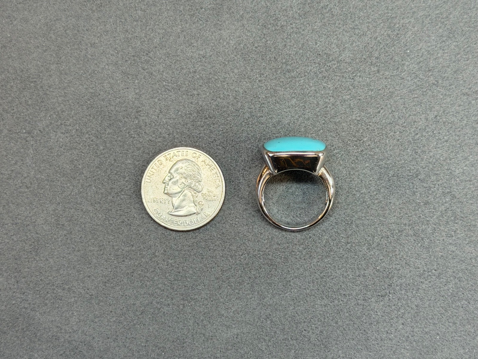 VTG SX 925 Sally C Treasures Sterling Silver Robin Egg Blue Turquoise Ring Sz 7