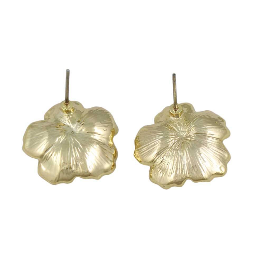 Yellow Flower with Gold Center Pierced Earring – FE610