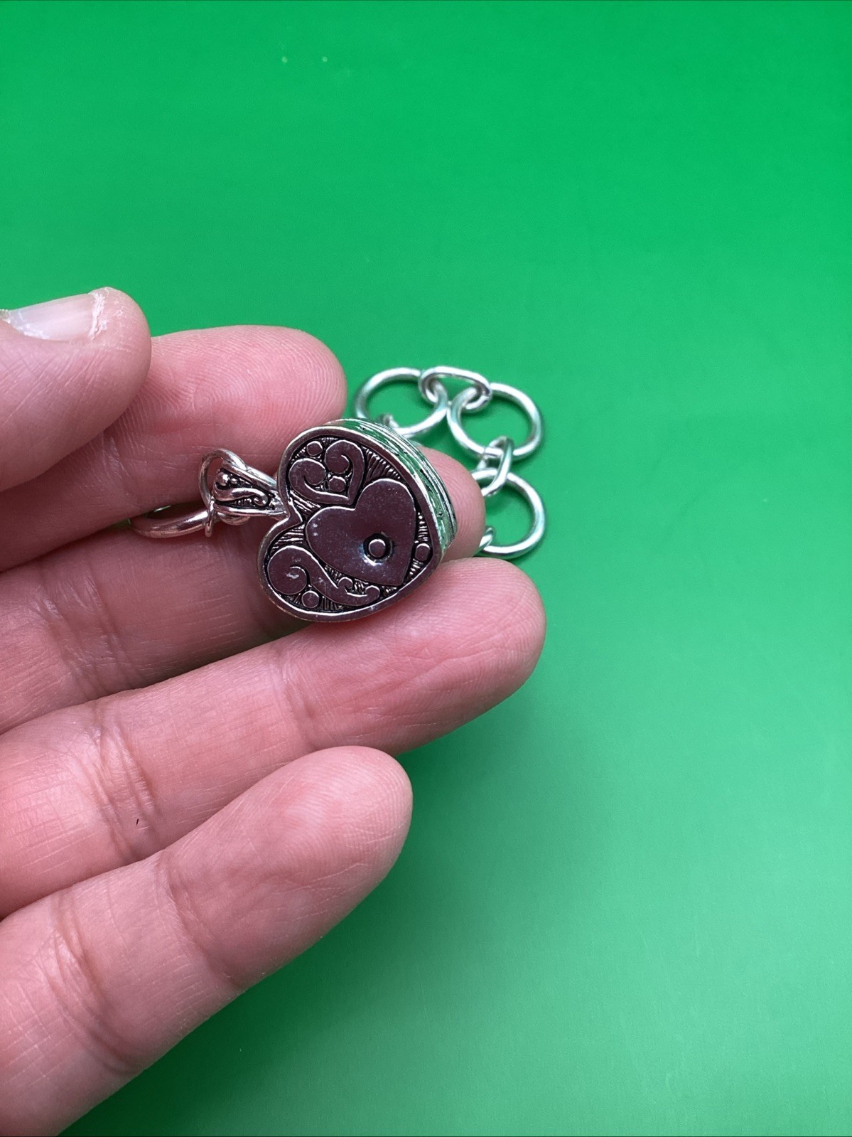 Serenity Prayer Heart Locket Toggle Silver Tone Adjustable Bracelet