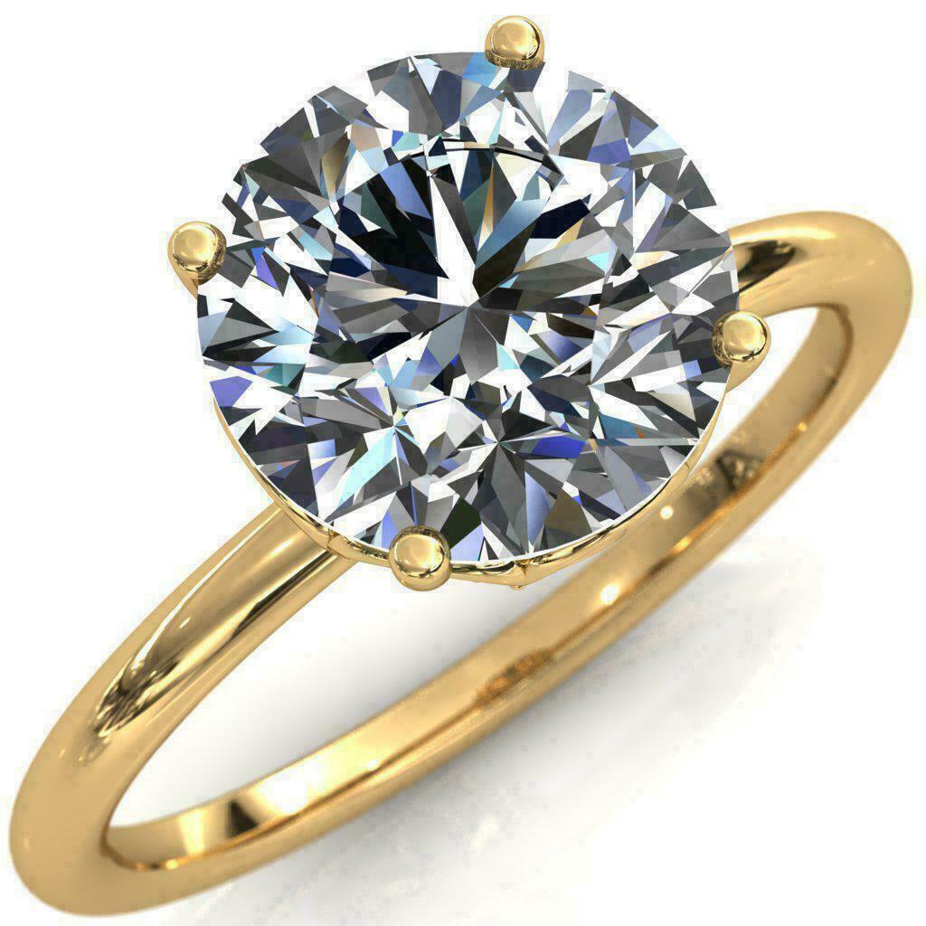 2.2Ct Round Cut Lab Created Diamond Women’s Ring 14K Yellow Gold Plated Silver