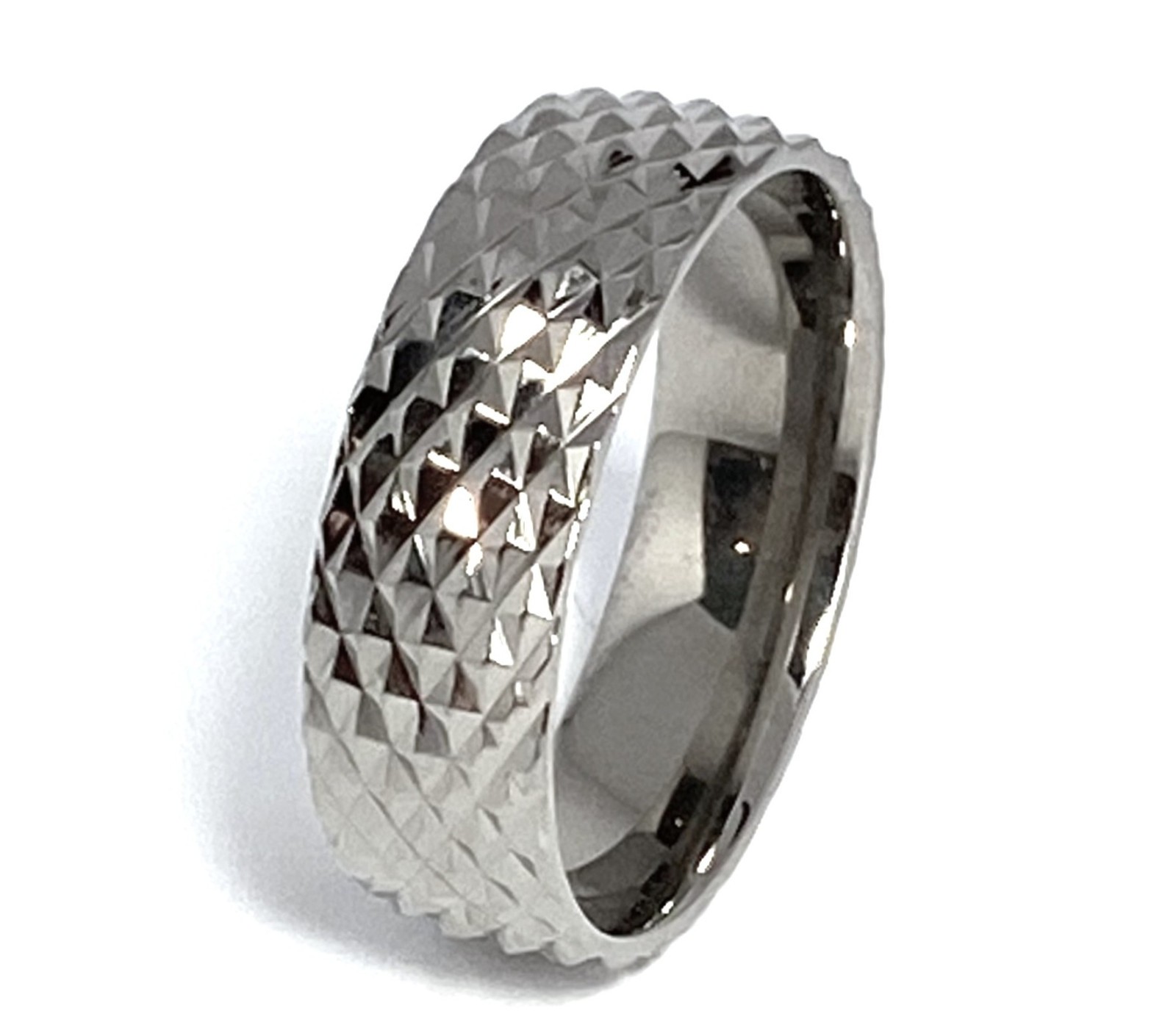 Solid Titanium Ring Snake Skin Design Size 5,6,7,8,9,10,11,12,13,14 (f31)