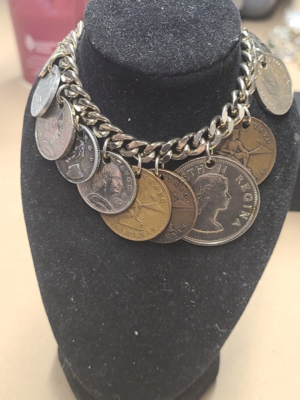 Cute Bracelet of Real Coins 7″