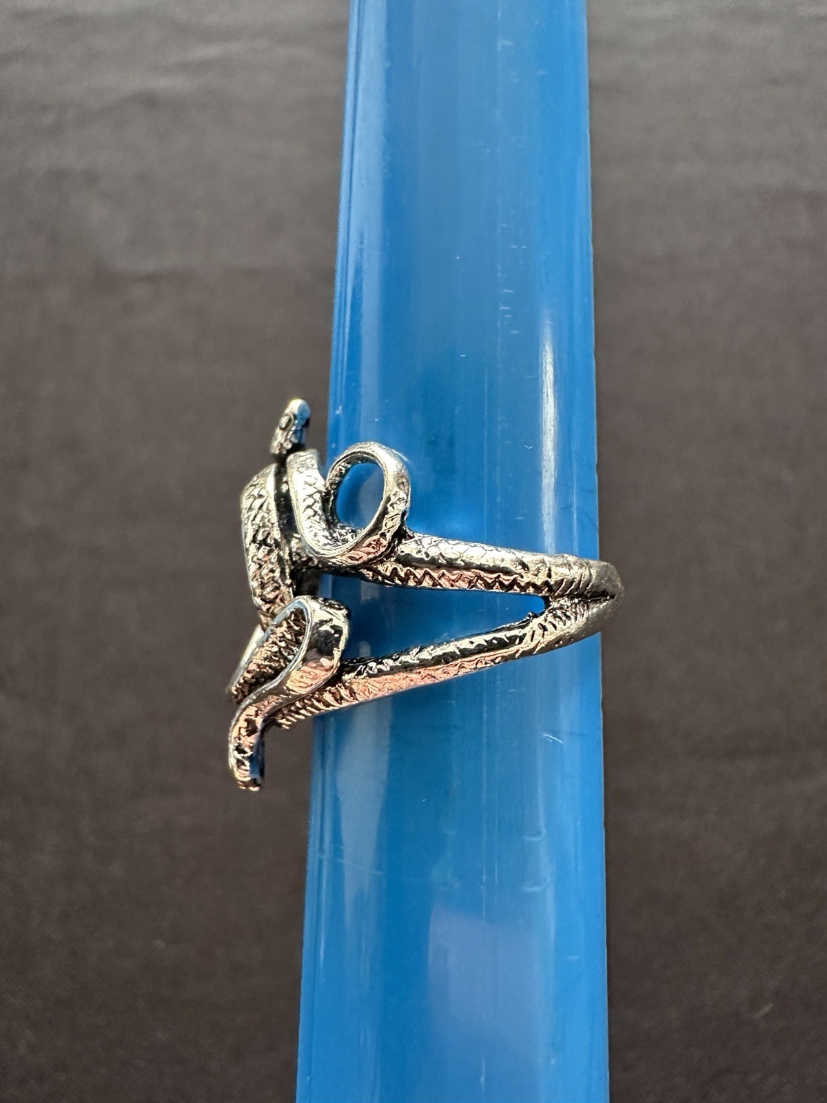 3 Three Snake Gothic Halloween Silver Tone Metal Adjustable Rings Intertwined