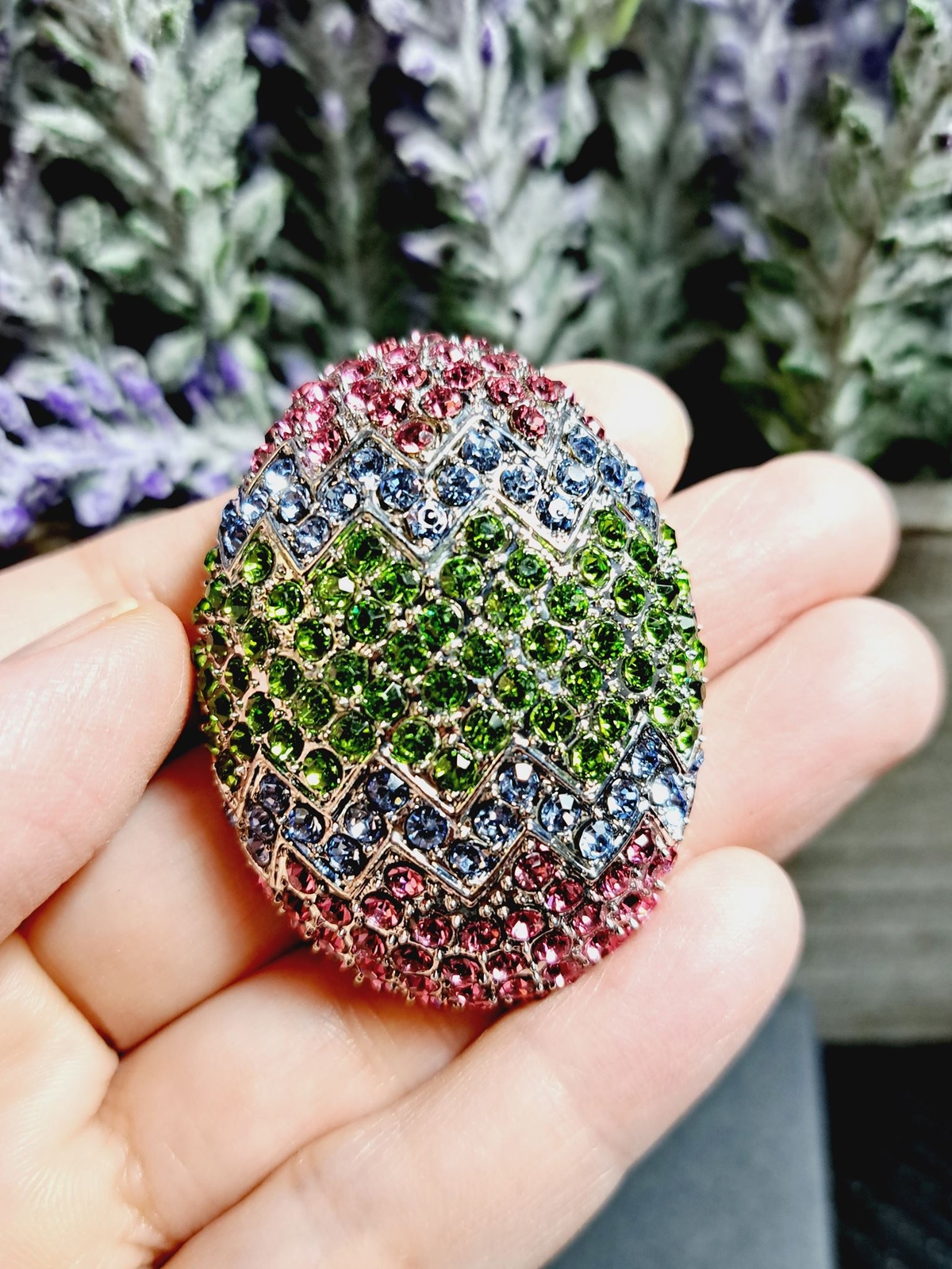 Egg Brooch Multicolor Crystal Rhinestone Colored Egg Brooch