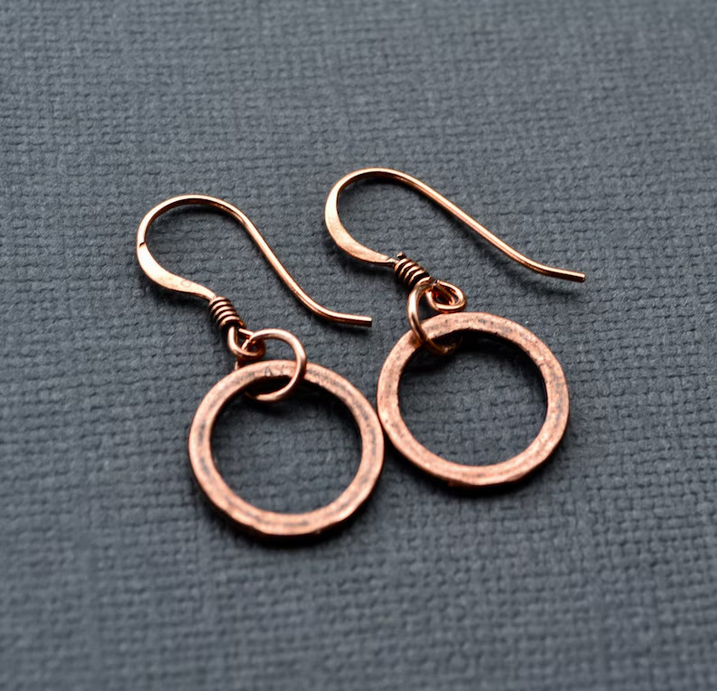 1 Pair Pure Copper Healing Spiral Hook Earrings, Jewelry Spiritual Kriya