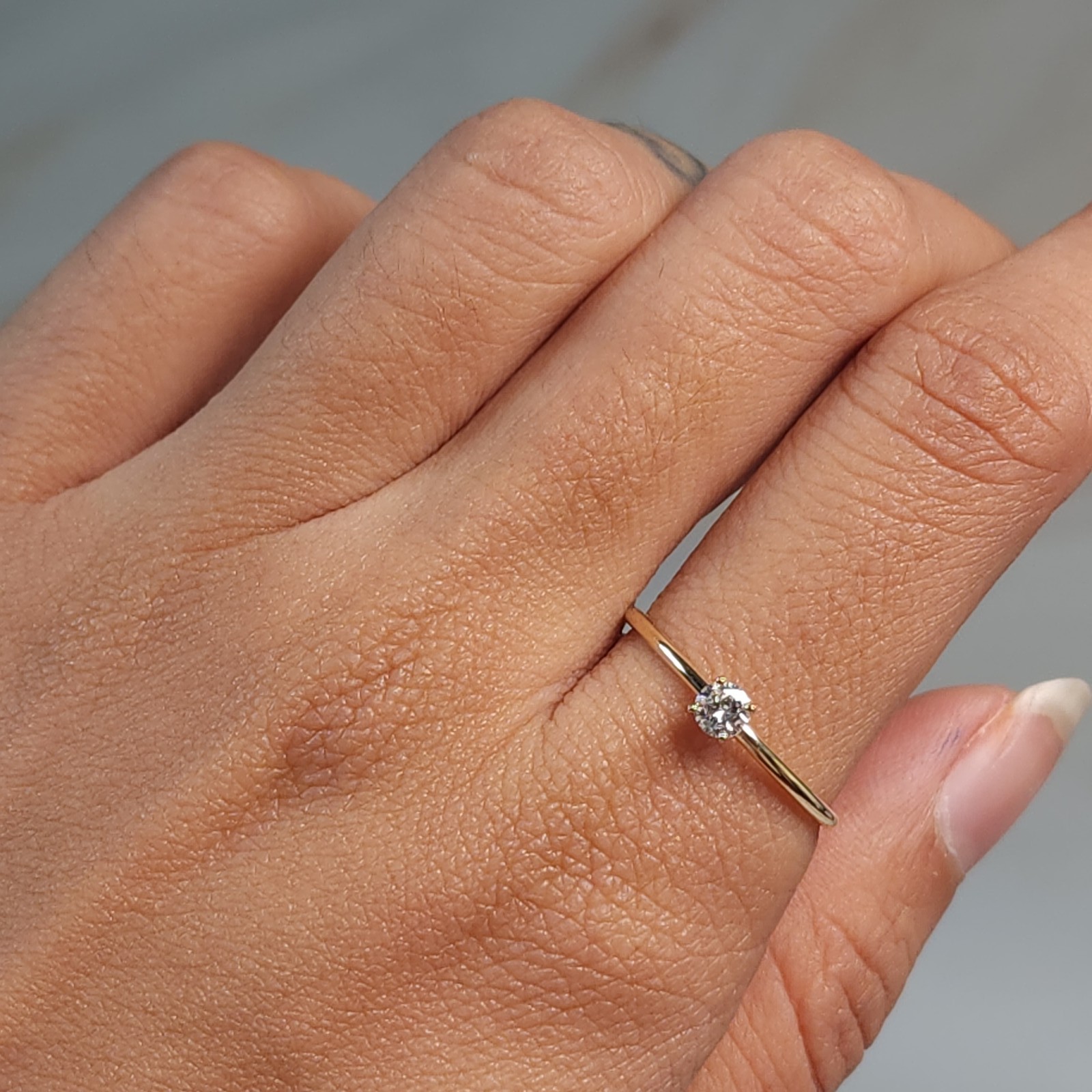 14Kt Gold 0.15 Ct Lab Grown Diamond Ring