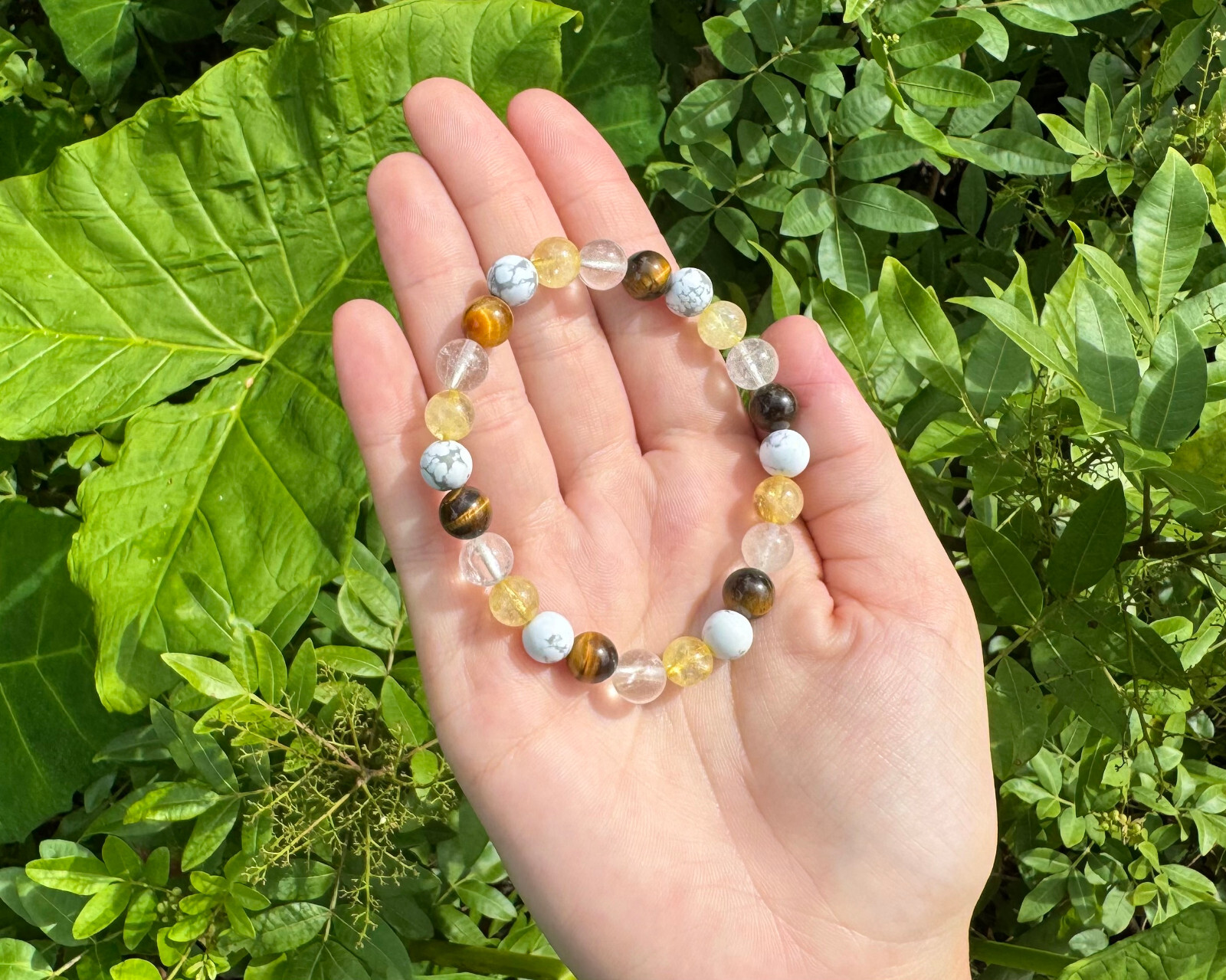 Gemini Zodiac Bracelet: 8 mm Natural Crystal Beads (Gemini Birthstone Bracelet)
