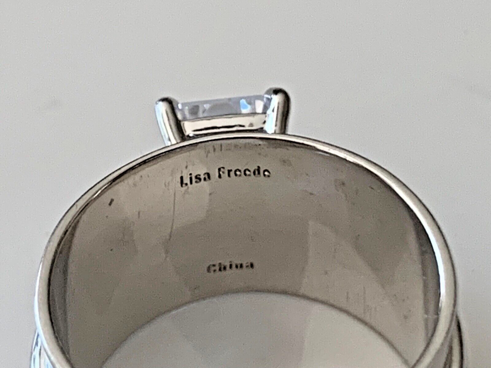 Lisa Freede Sterling Silver Ring with CZ. NWOT Size 7 – adjustable