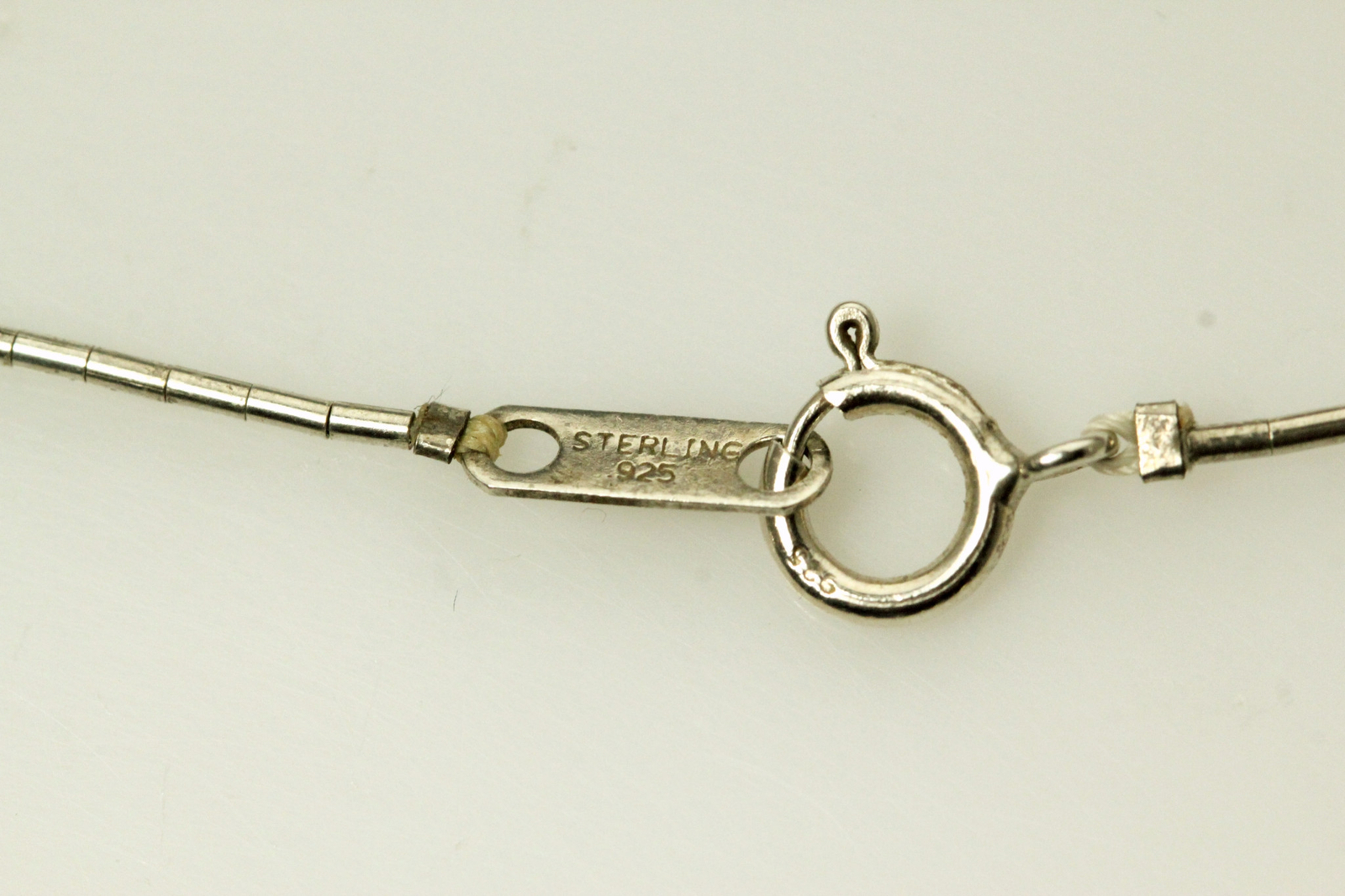 925 Sterling Silver 16″ Necklace w/8 mm Bead Stations 7.6 Grams (NEC4373)