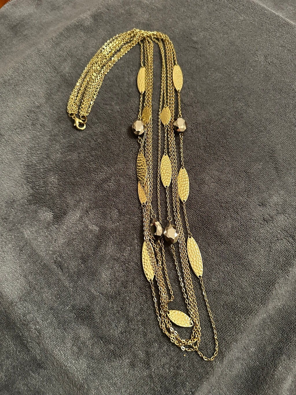Unbranded Multi-Strand Gold and Grey Necklace