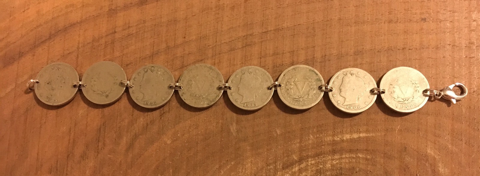 Morgan Liberty V Nickel Coin Jewelry Bracelet-Handmade-Vintage-Antique!