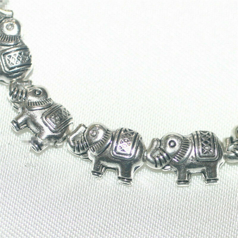 Boho 925 Sterling Silver Vintage Style Elegant Elephant Tibetan Tibet Bracelet