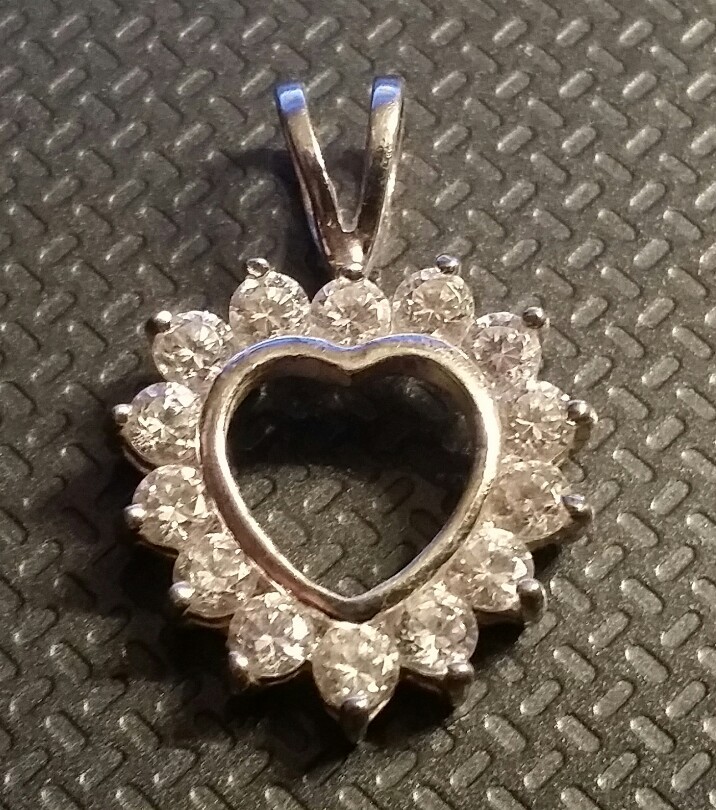 Sterling Silver 925 Cubic Zerconia Heart Pendent