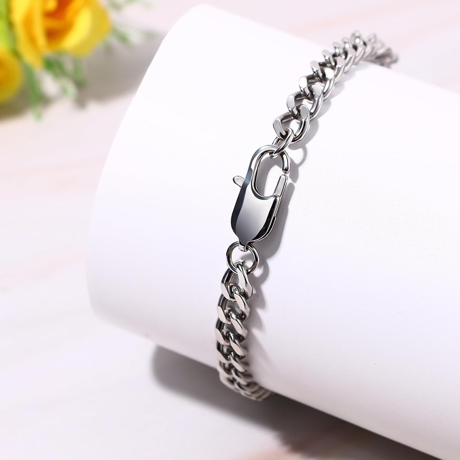 Orthodox Crucifix Cross Bracelet for Men: Stainless Steel Religious Jesus Cru…