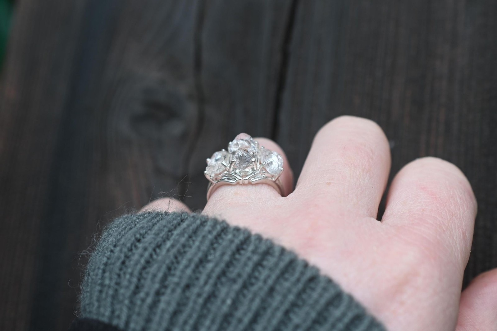 Engagement ring Lake county diamond sterling silver size 3 4 5 6 7 8 9 10 11 12