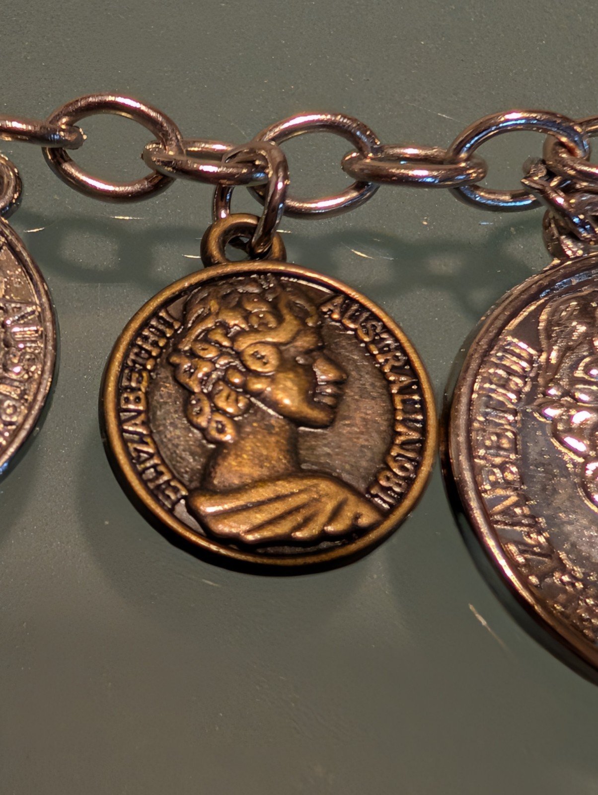 Coin Charm Bracelet Elizabeth II Australian Coins Various Sizes
