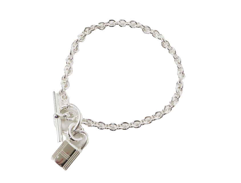HERMES Amulette Cadena Sterling Silver Bracelet 19.5cm Women’s Unisex from JAPAN