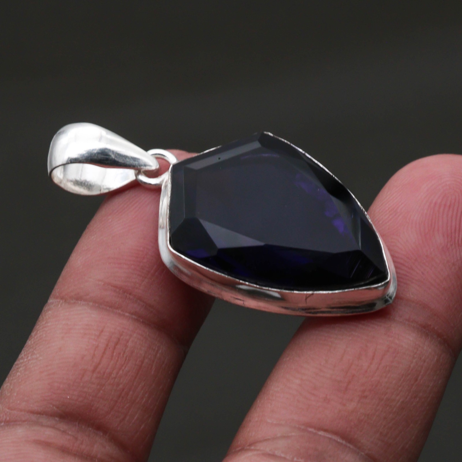 925 Sterling Silver African Amethyst Gemstone Handmade Jewelry Pendant 1.97″
