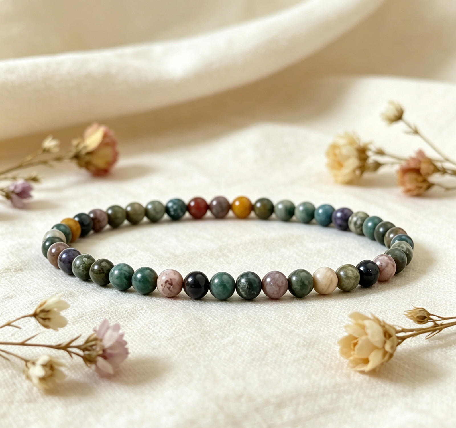 Ocean Jasper Stretch Bracelet | Joy Grounding Energy Dainty Stackable Jewelry