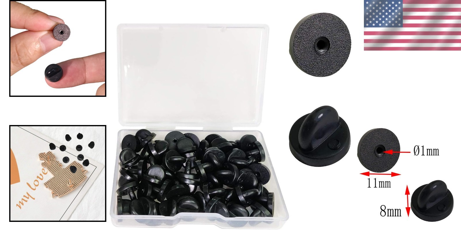 Versatile 50pcs Butterfly Clutch Lapel Pin Backs – Ideal for Uniform Replacement