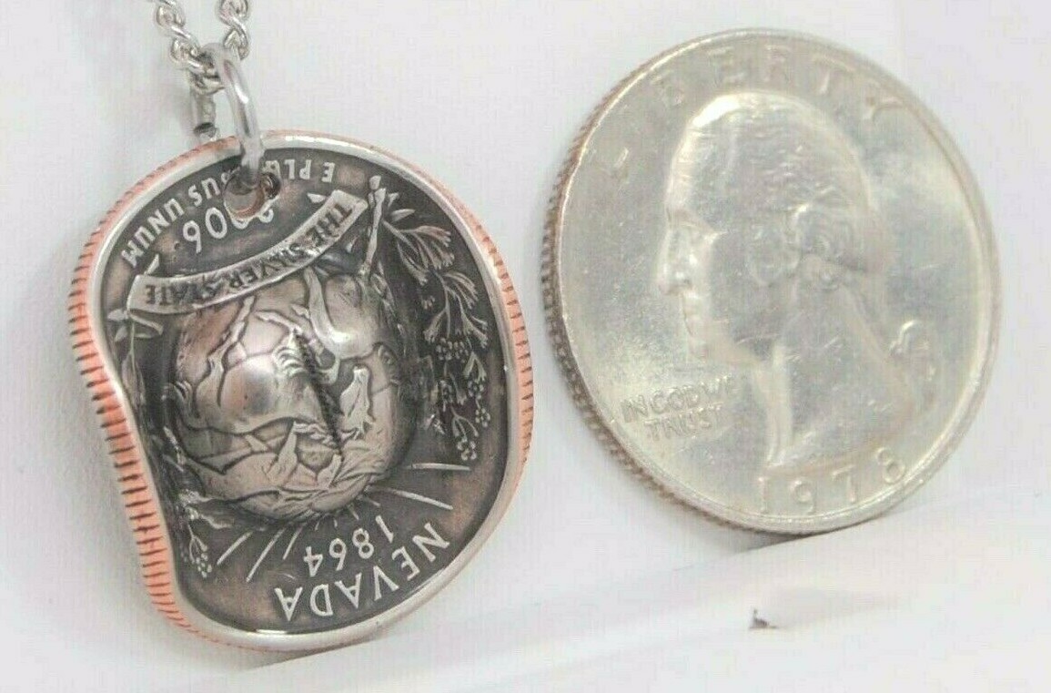 Cowboy Hat Necklace, Custom Made From US State Quarter, Stetson Style, USA Made