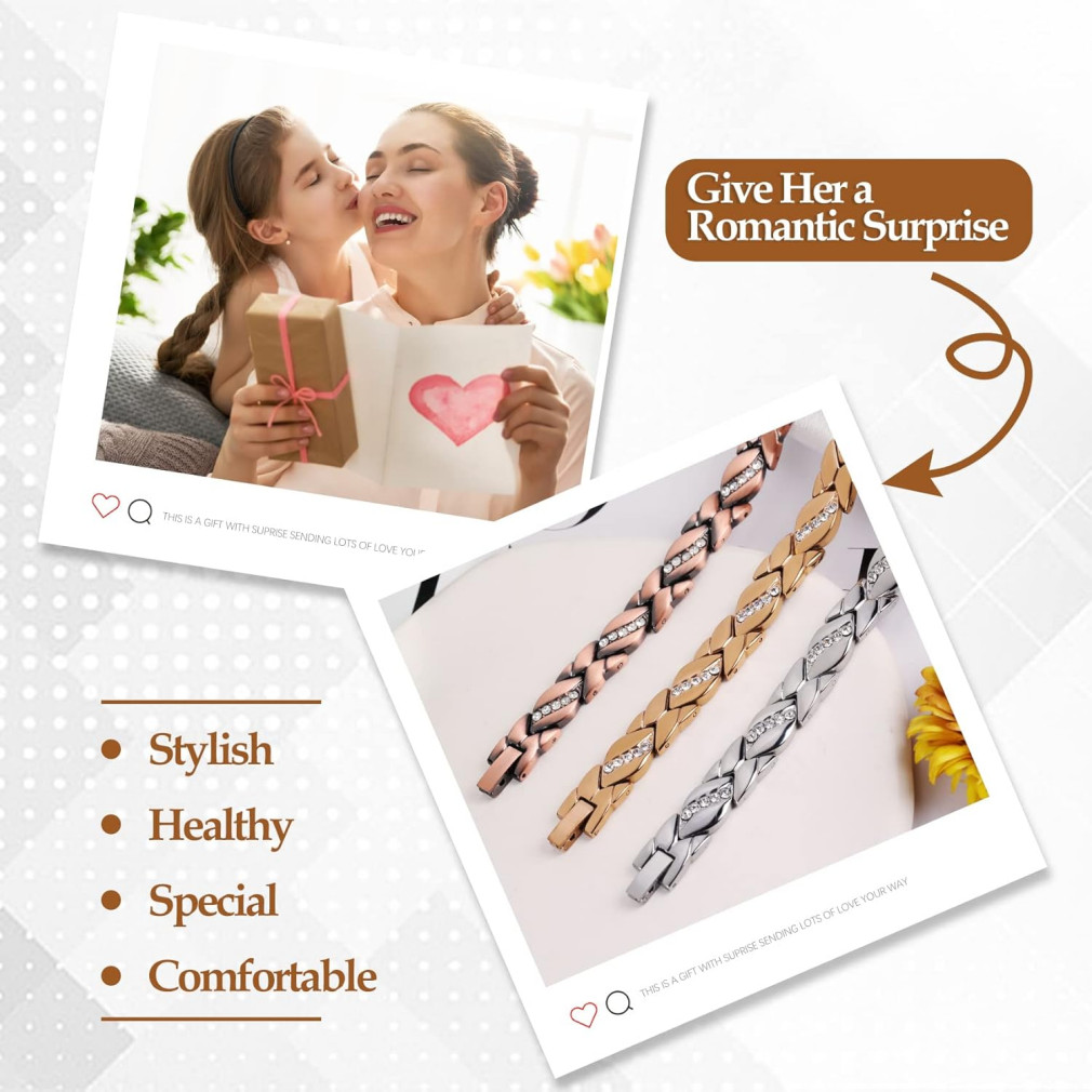 Pure Copper Bracelet 3000 Gauss Magnetic Therapy Strong Healing 8.5In US