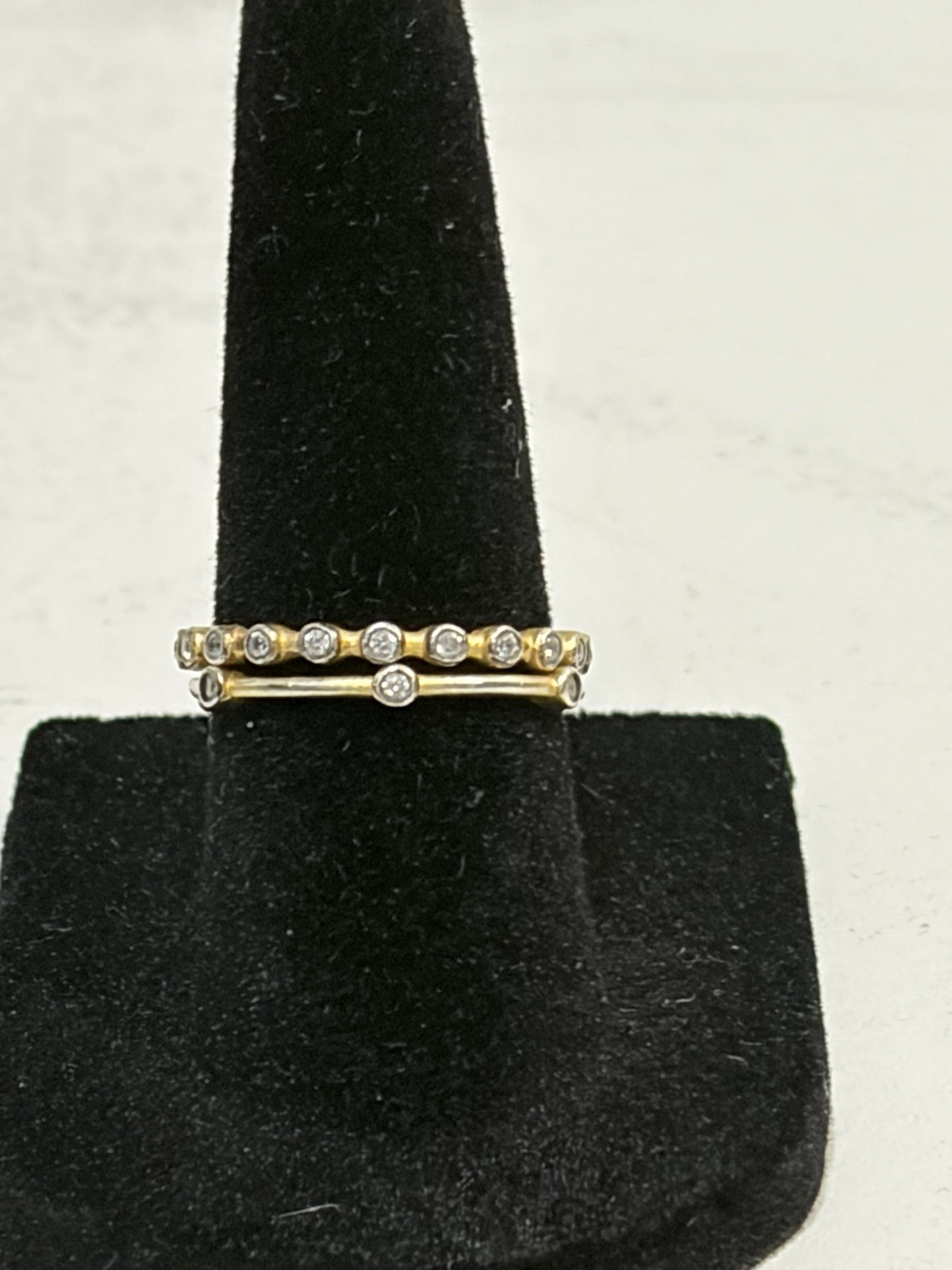 Freida Rothman Two Stacking Rings Sz 6 Sterling Silver 925
