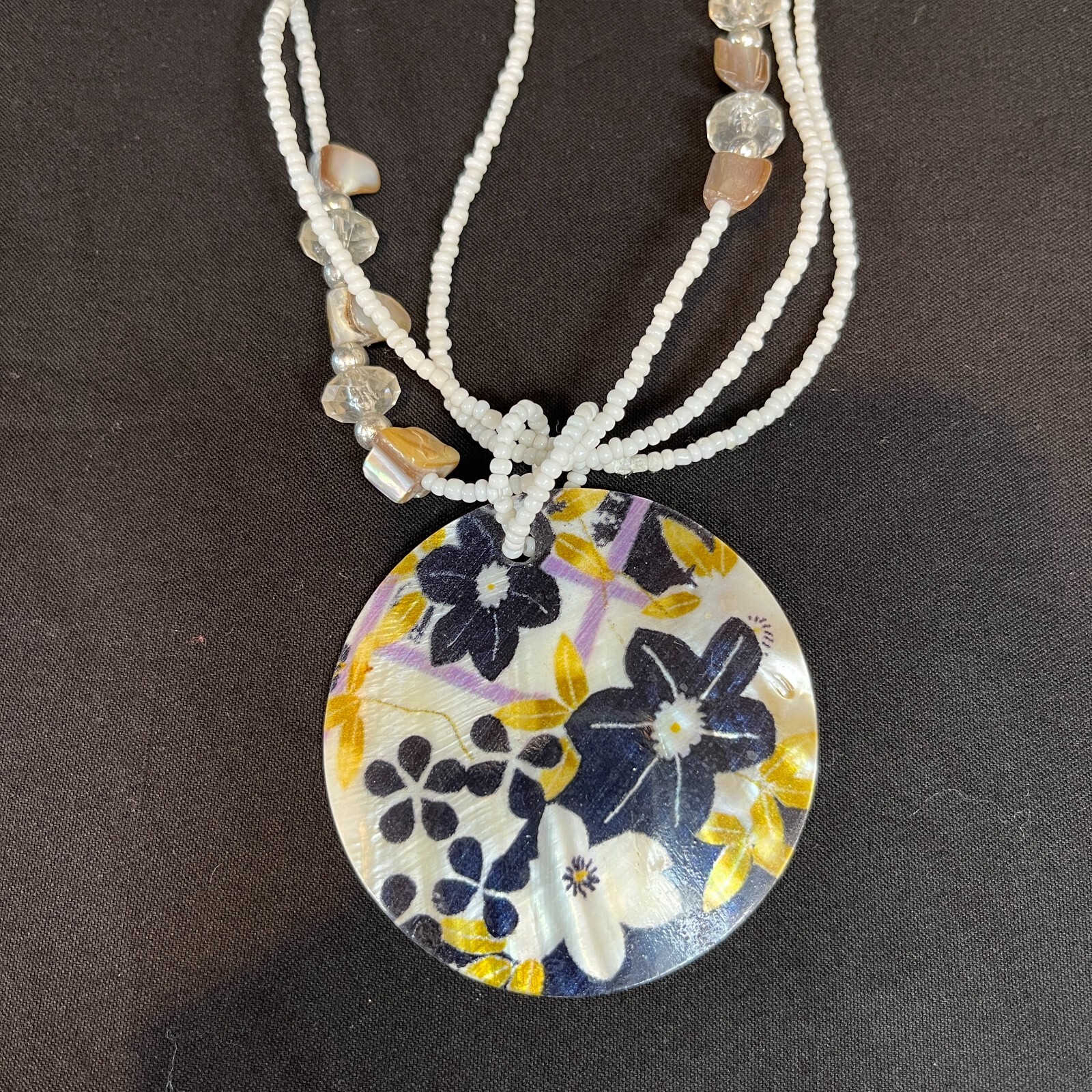 lead compliant floral necklace and earrings