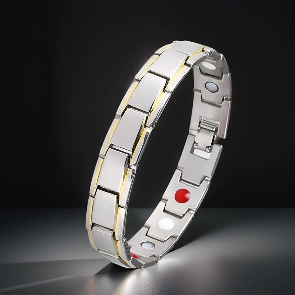 ZAKOL Trendy Round Detachable Magnetic Bracelets for Women Men Adjustable Health