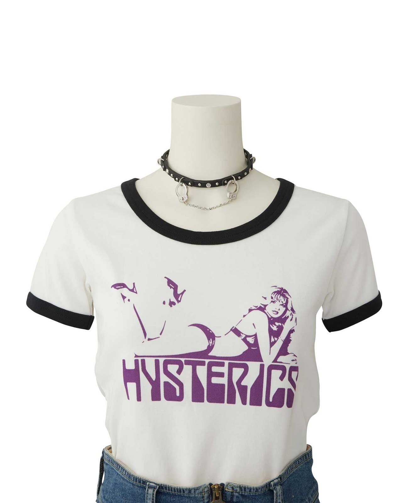 HYSTERIC GLAMOUR WOMEN HANDCUFFS Leather Choker Black Japan Authentic Japan