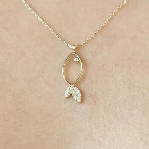 1.0 Ct Round Cut Simulated Diamond Women’s Beauty Pendant 14k Yellow Gold Plated