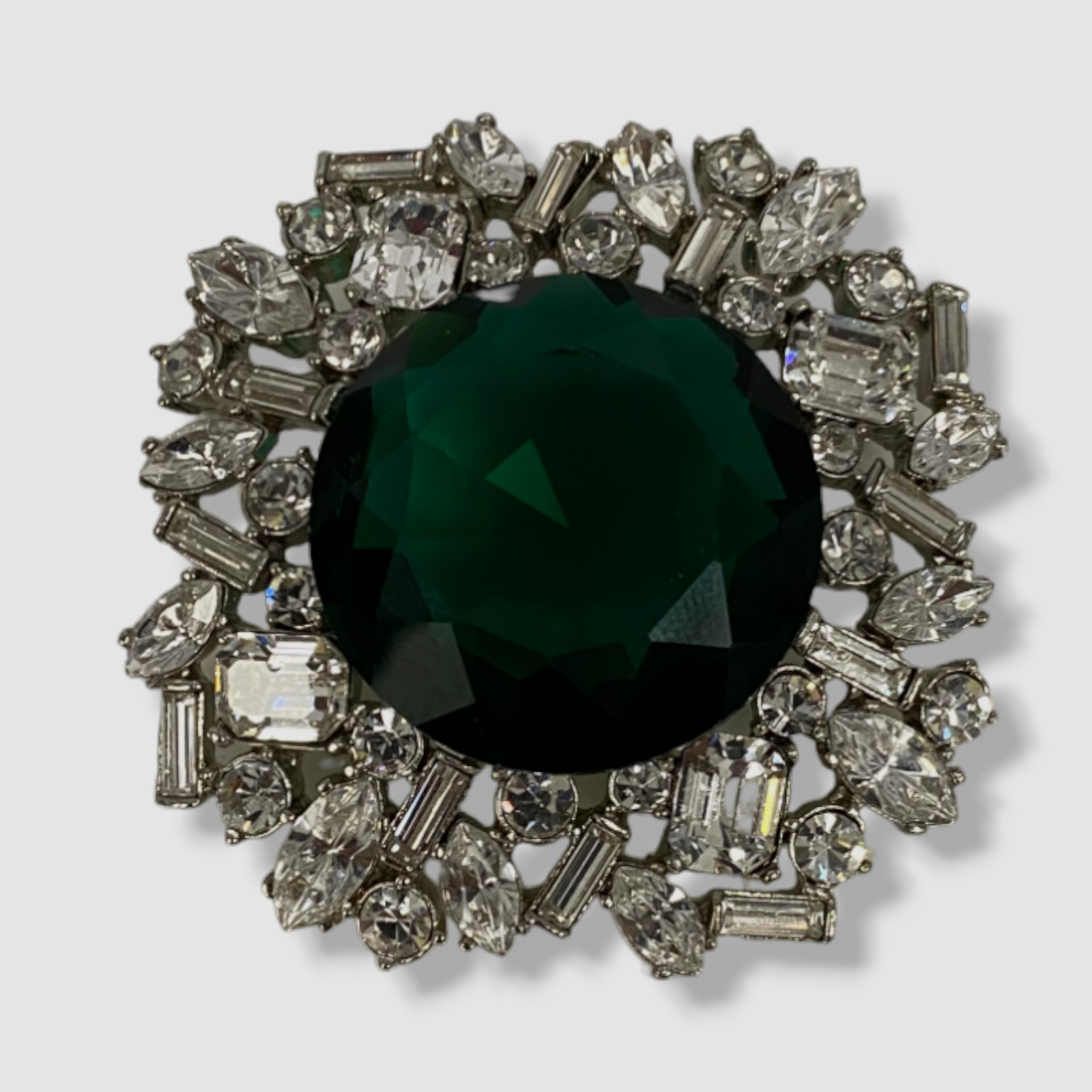 $299 Kenneth Jay Lane Women’s Silver Emerald Centre Brooch