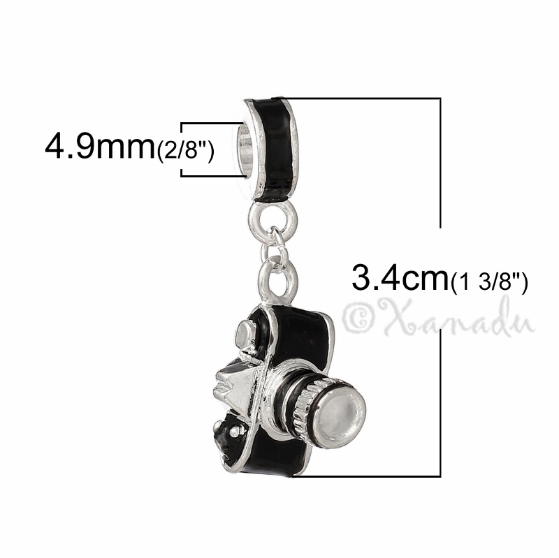Photography Camera Large Hole Charm For Euorpean Charm Bracelets