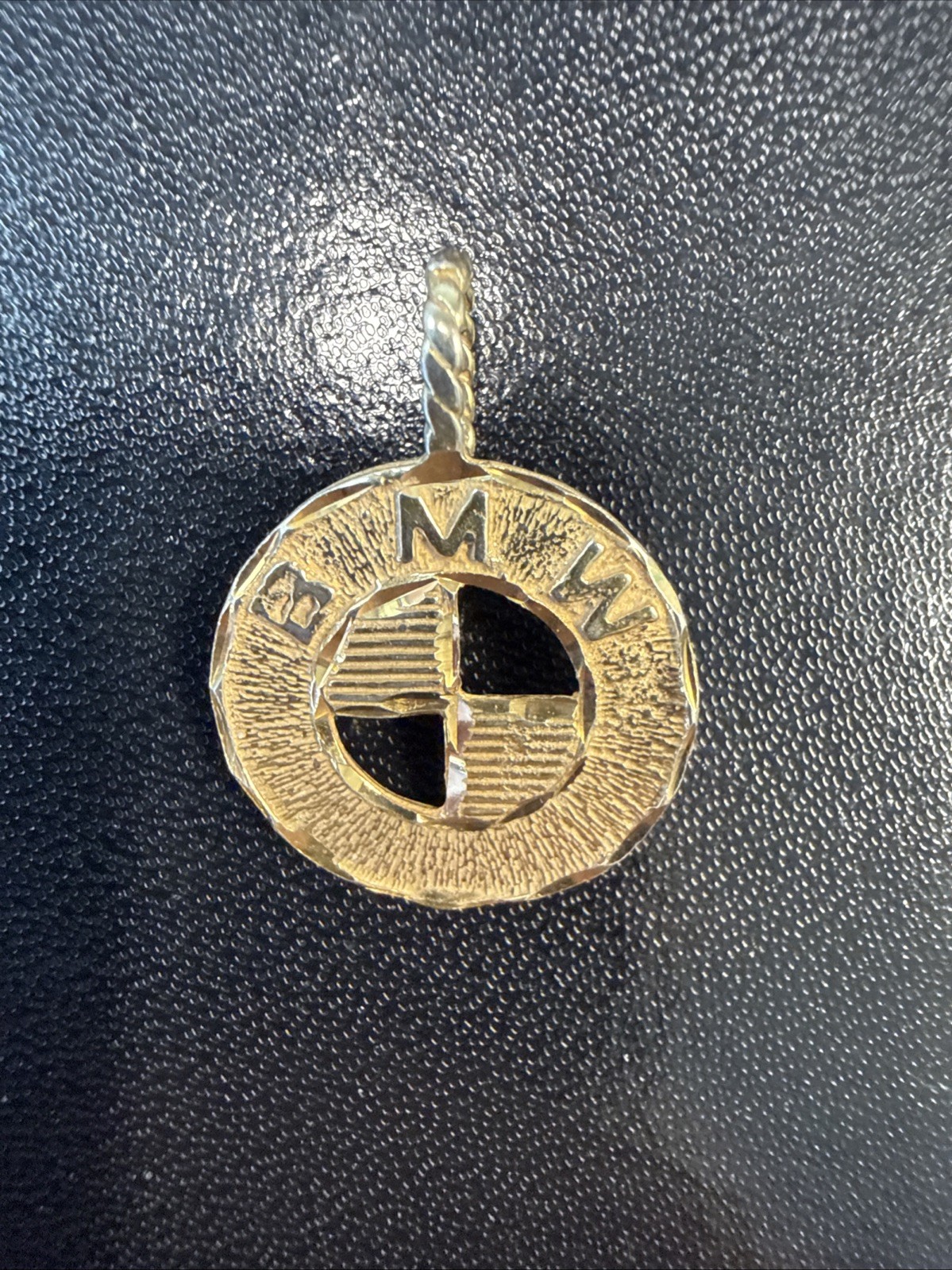 24k Gold Plated Sterling Silver .925 BMW 1/2”Charm Pendant Unique