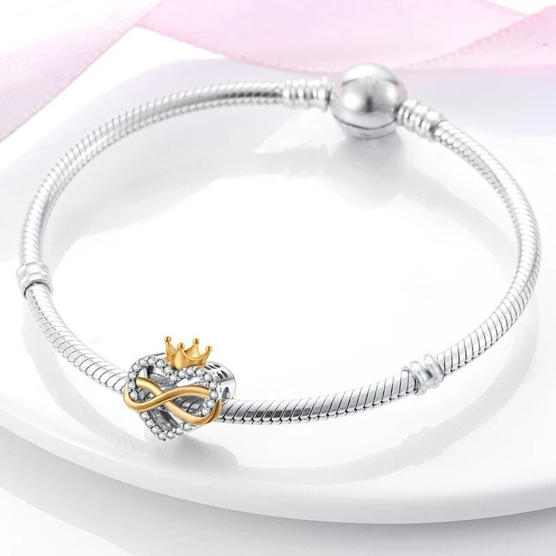 Queen Forever Heart Charm, Queen Charm, Heart Charm, Silver Charm, Women Gift