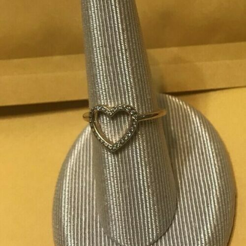 PANDORA CAPTURED HEART RING W/ CUBIC ZIRCONIA IN 14K YELLOW GOLD SIZE 6 ALE 52