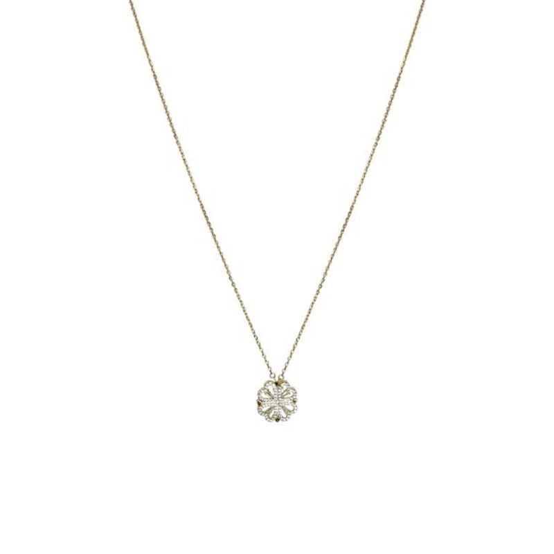 Magnetic Heart Clover Pendant Necklace Retro Love Four Leaf Jewelry for Women