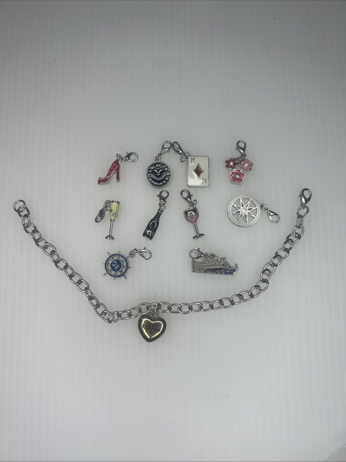 Lot of 11 ~ Princess Cruises ~ EFFY Jewelers Charm Bracelet & Charms