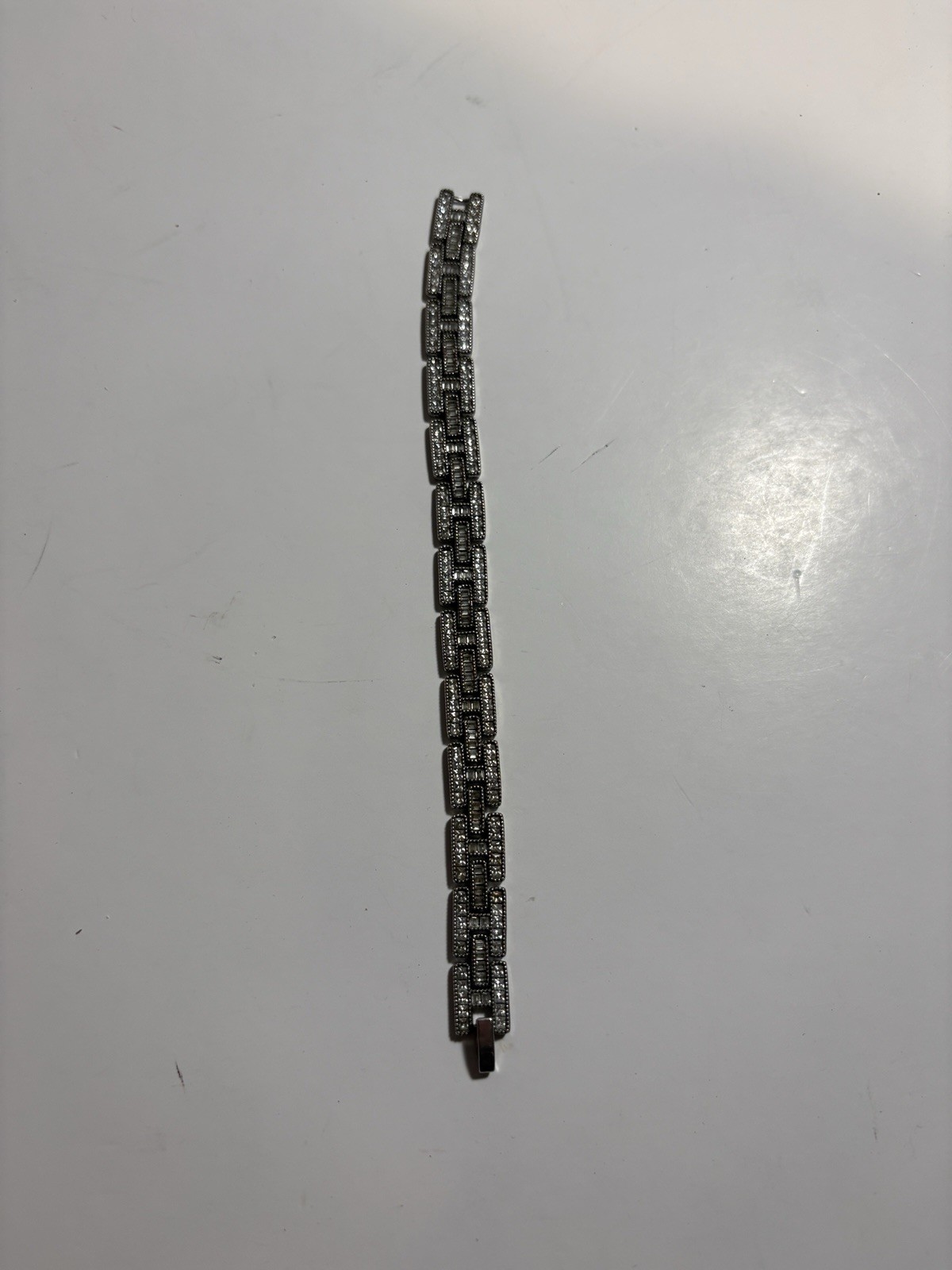 unisex Faux Jewels Wrist bracelet / silver