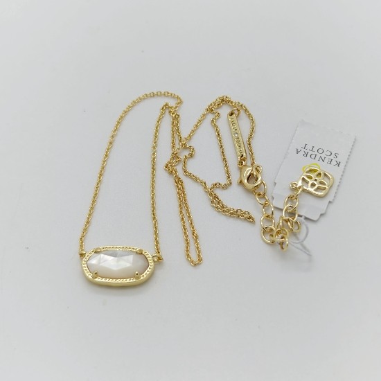 New Kendra Scott Elisa Gold Pendant Necklace In Ivory Pearl