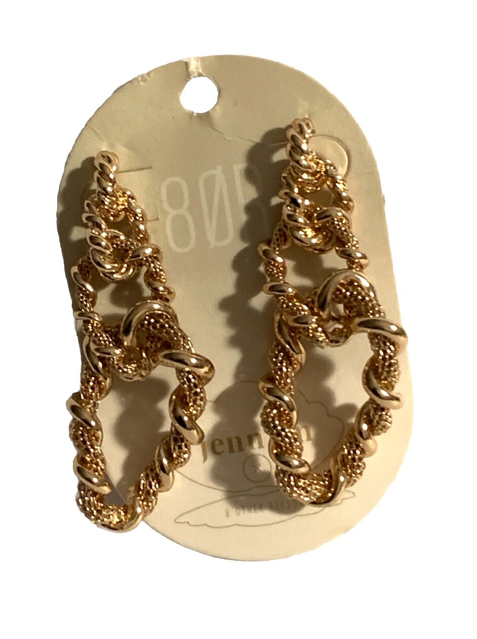 8 Other Reasons 8OR x Jenn Im Goldtone Chunky Link Drop Earrings NEW